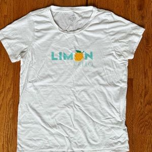J. Crew White Graphic T Shirt - Limoncello